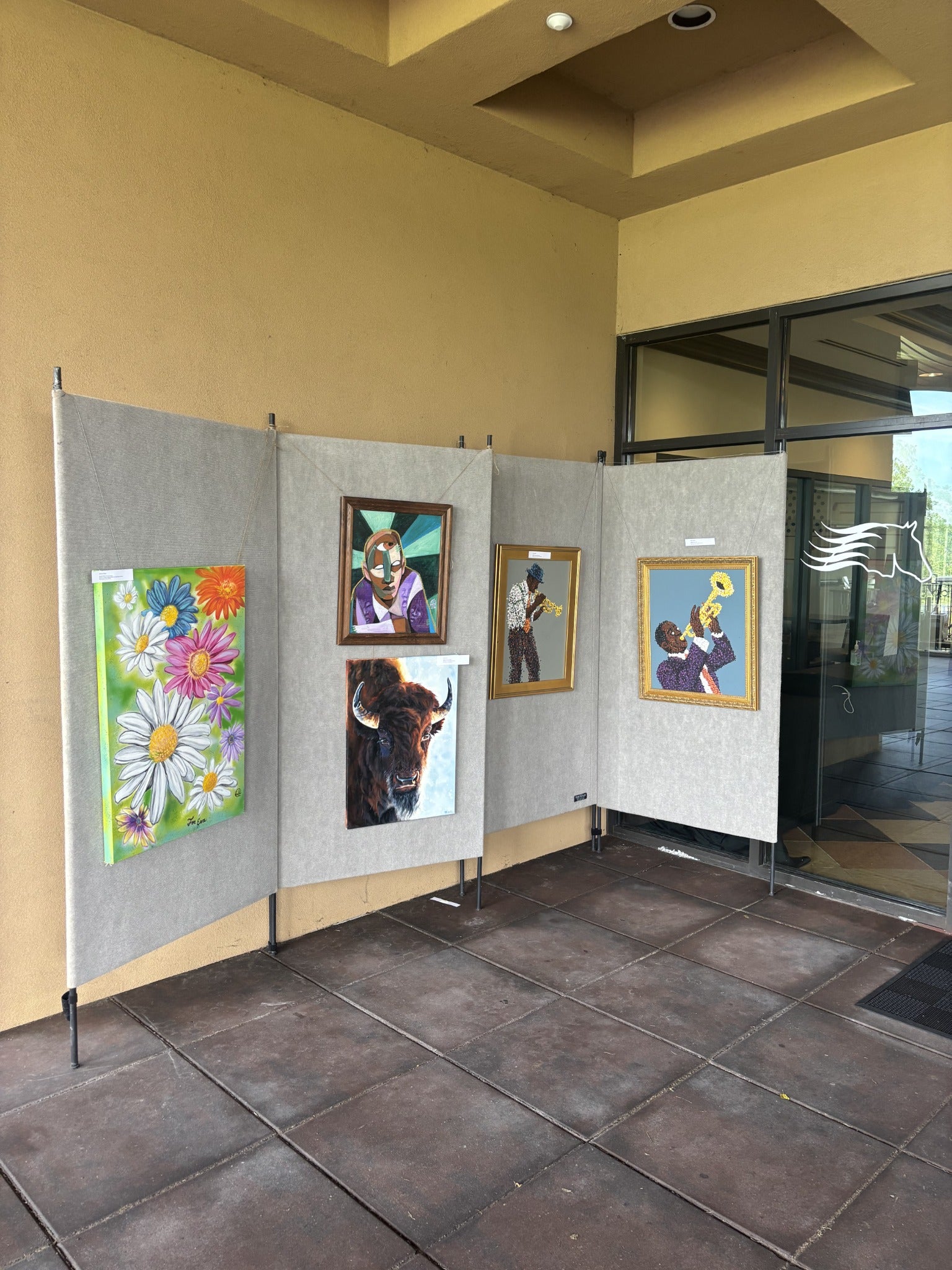 Multi-artist display at the fundraiser